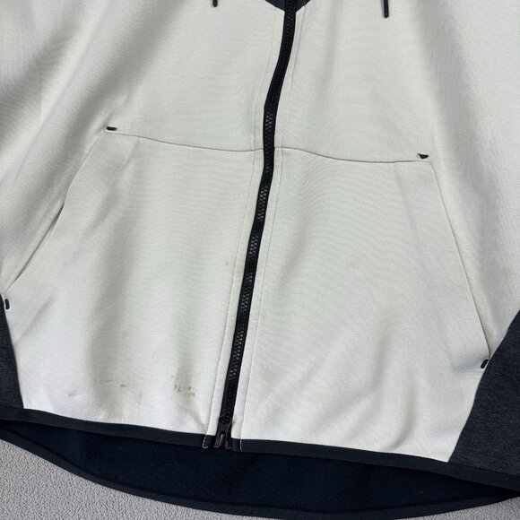 Nike Tech Fleece Full-Zip 2 Tone Grey Ivory Hoodie Jacket Men’s Size XL 885904 - Picture 4 of 11